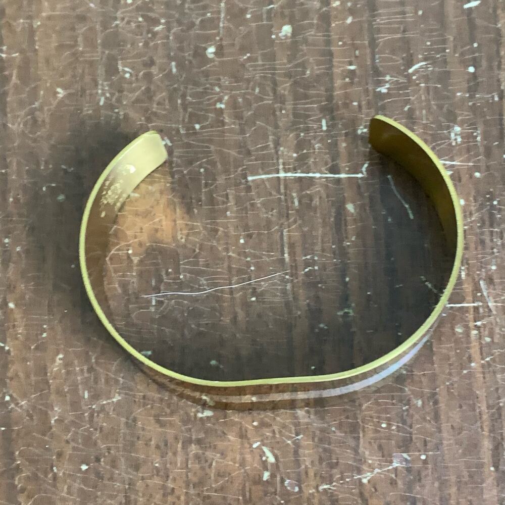 Vintage Signed Lillian Vernon 1976 Sterling Silver Inlay‎ Brass Cuff Bracelet - Picture 3 of 5